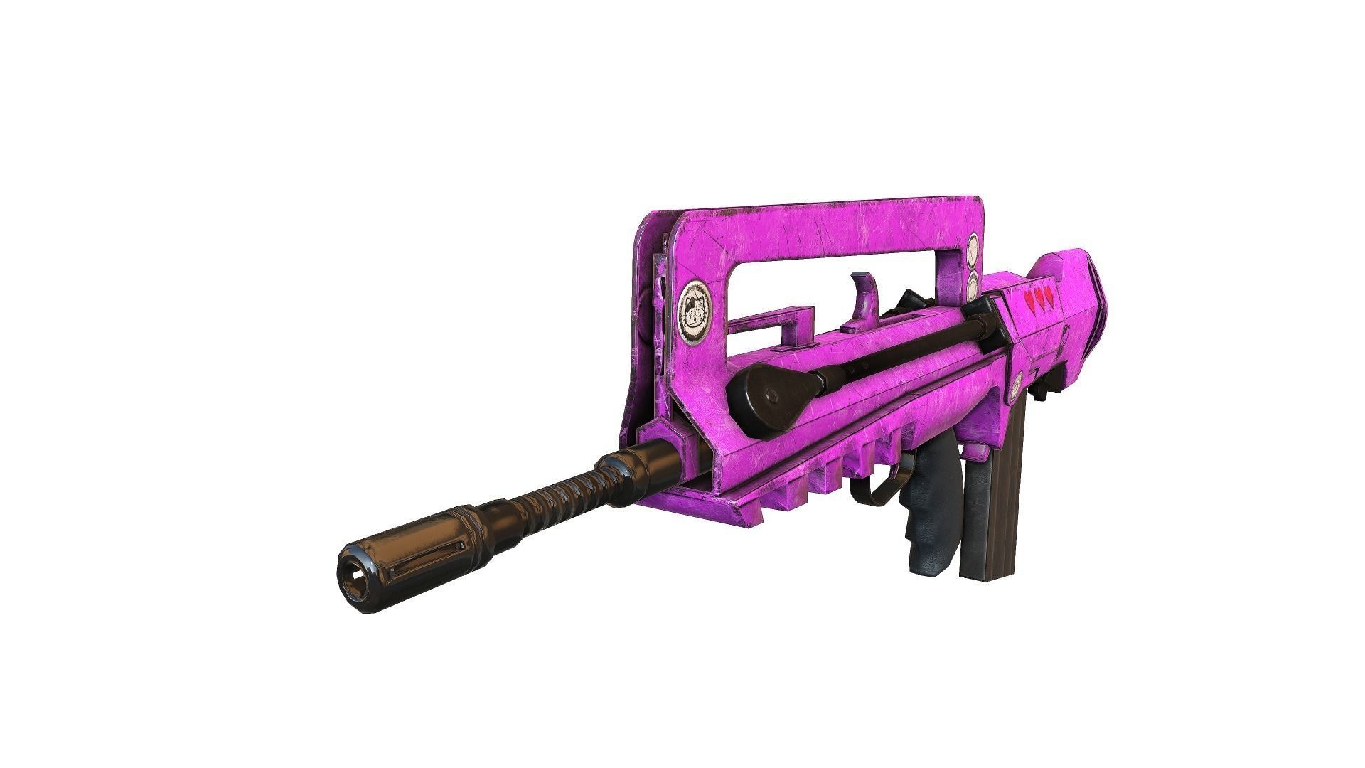 famas gun with handle Low-poly 3D model_8