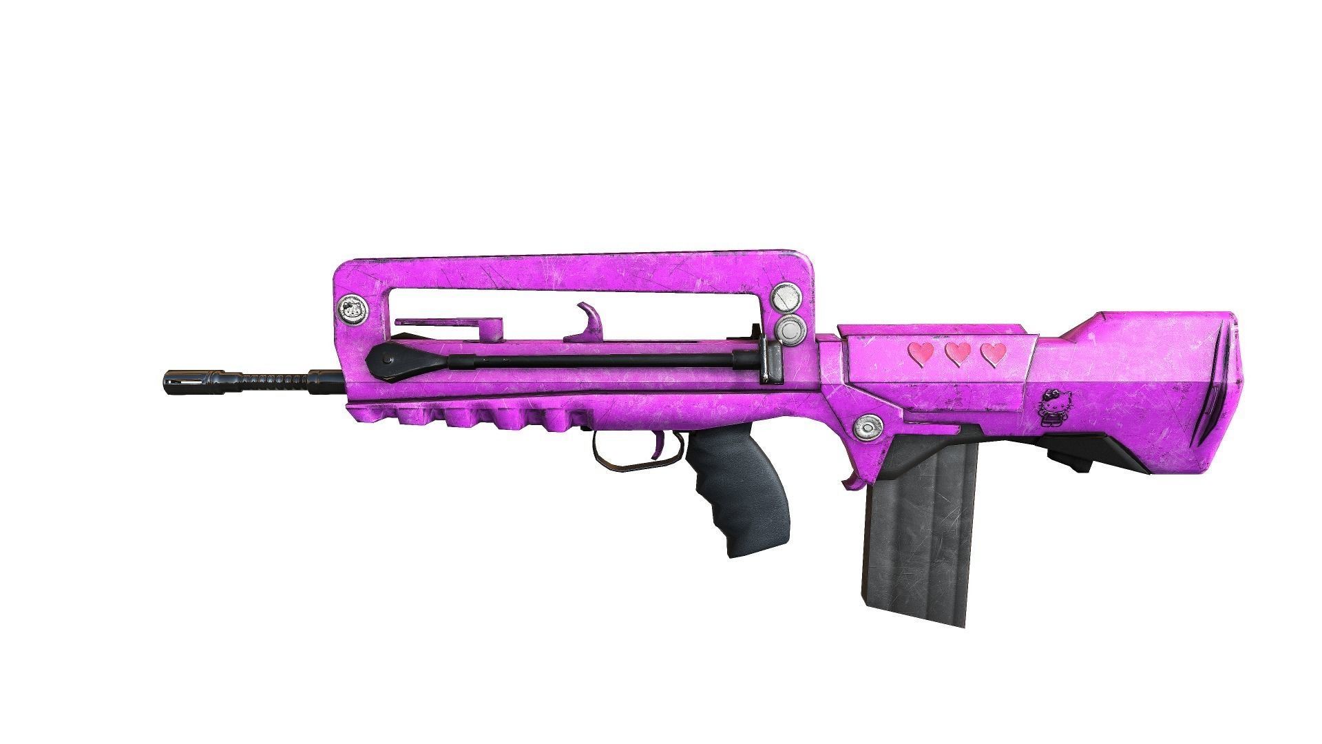 famas gun with handle Low-poly 3D model_6