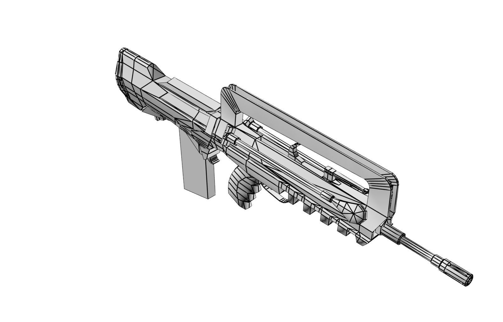 famas gun with handle Low-poly 3D model_3