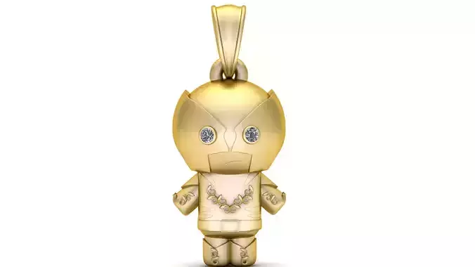  Gold Robot Pendant