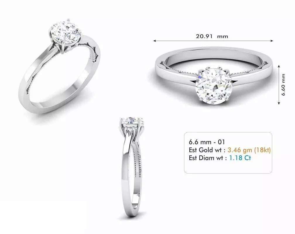 Diamond Wedding Ring 212 3D print model