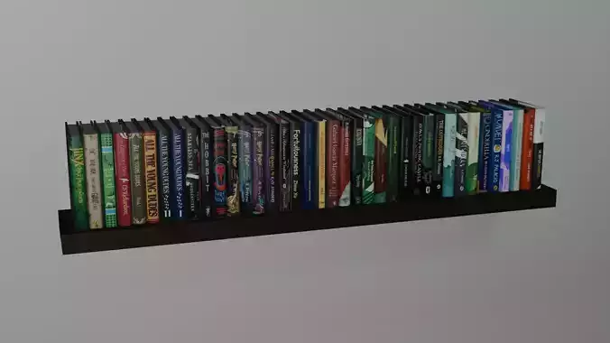 3D Bookshelf    Complete Block of Modern Books 3D model