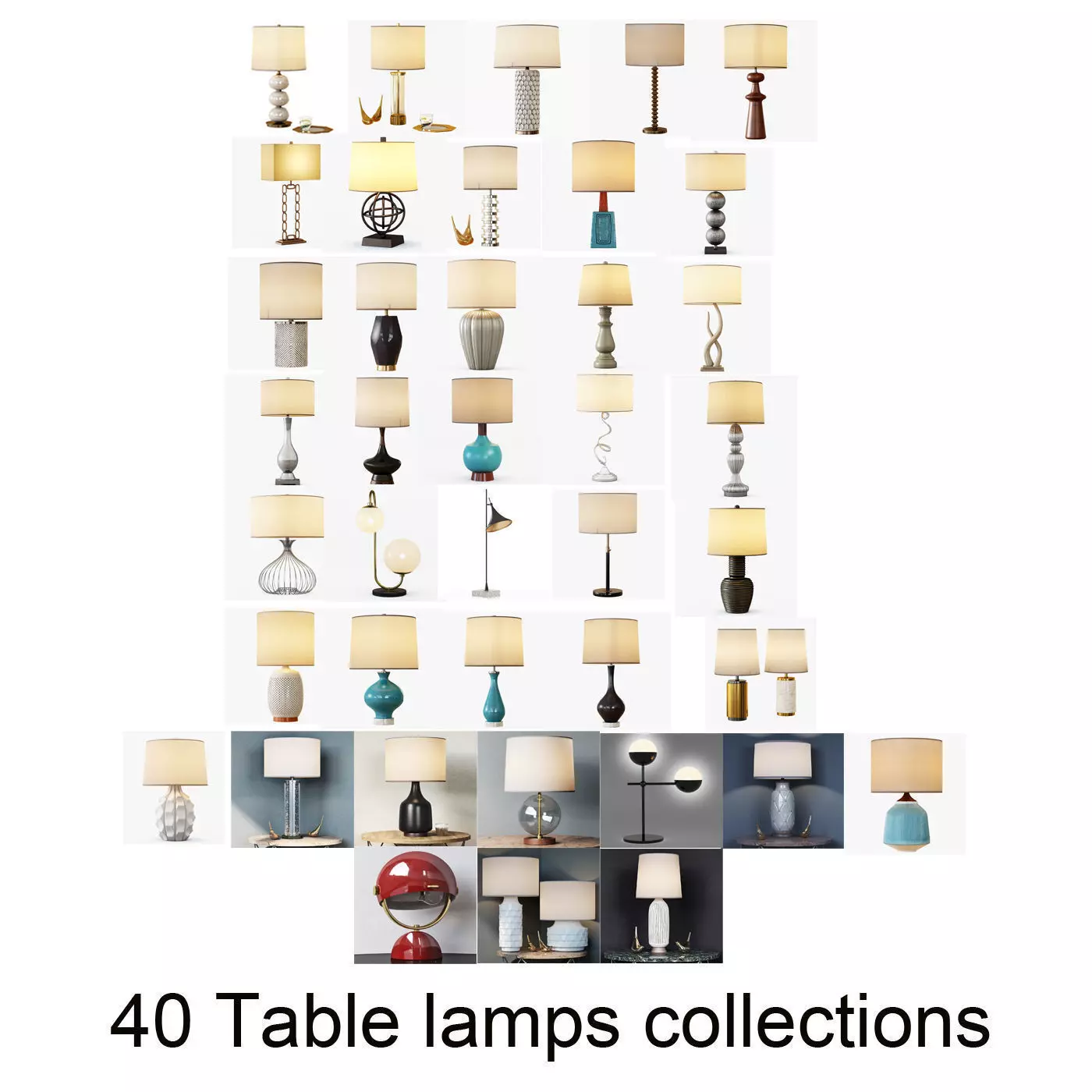 Table Lamp Collection 3D model_0