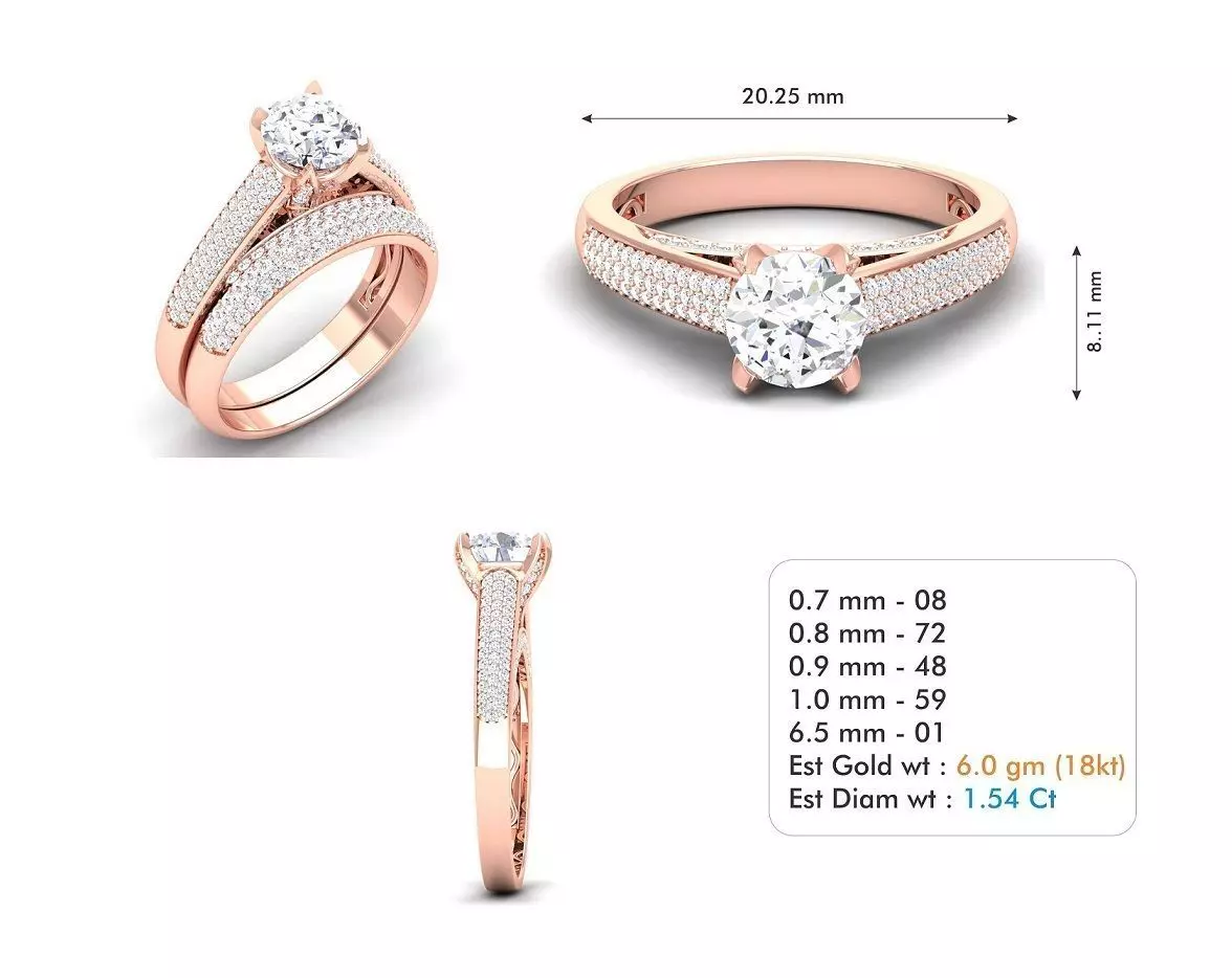 Diamond Wedding Ring 20 Free 3D print model