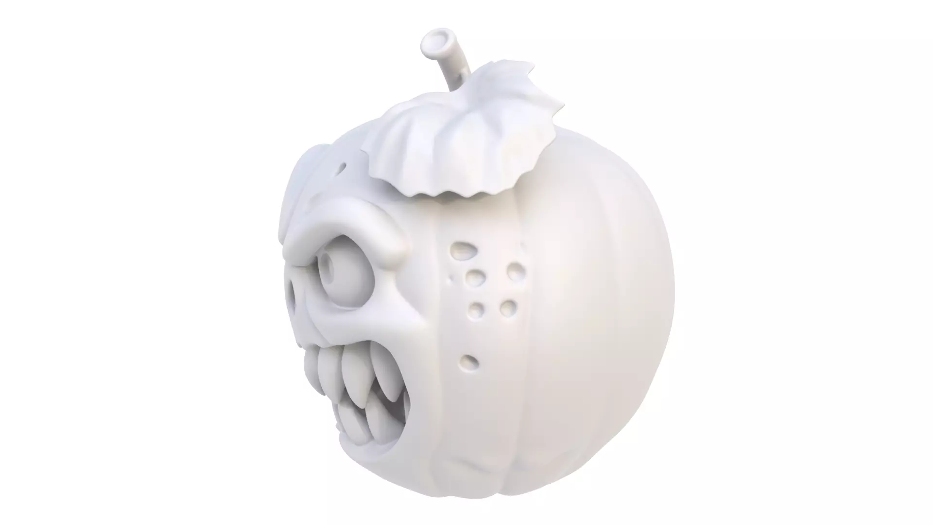 Halloween apple 3D model_2