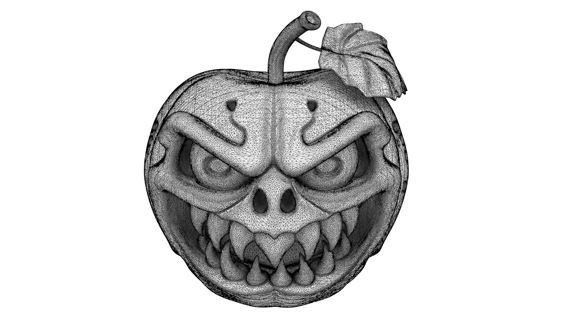 Halloween apple 3D model_8