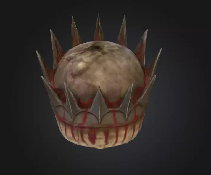 Crowned Skull Helmet with Blood Tears Low-poly 3D model_10