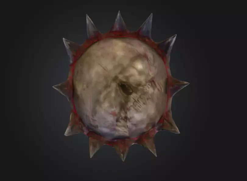 Crowned Skull Helmet with Blood Tears Low-poly 3D model_14
