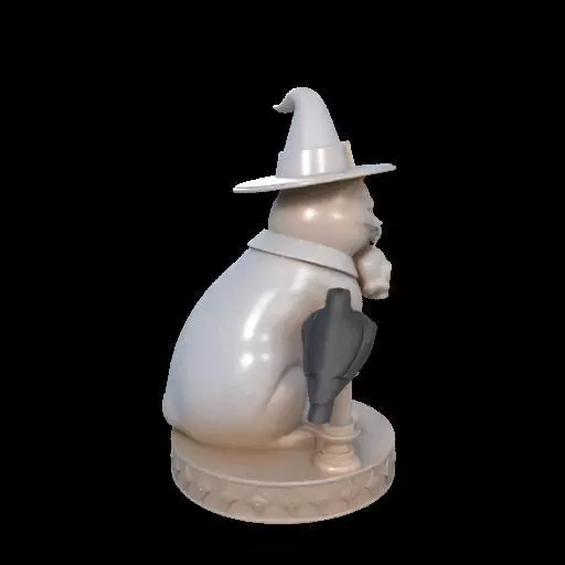 2084Witch Cat Composition Skull Raven Candleholder 3D print model_35