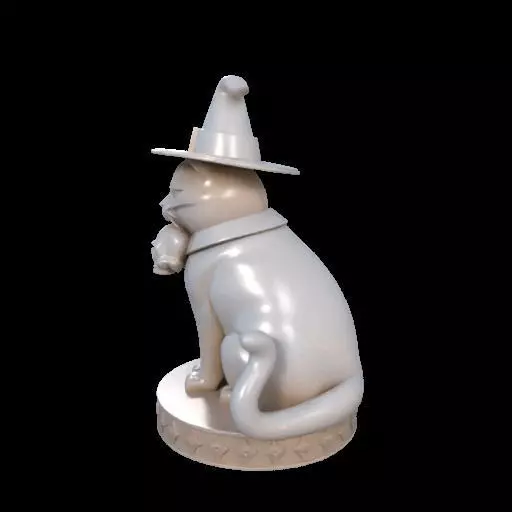 2084Witch Cat Composition Skull Raven Candleholder 3D print model_21