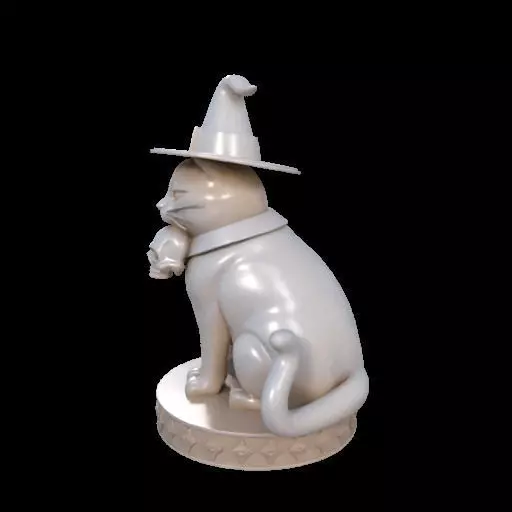 2084Witch Cat Composition Skull Raven Candleholder 3D print model_22