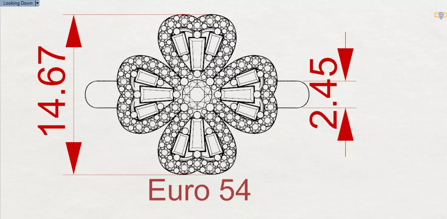 Rose Gold 3dm Ring Flower Design Diamonds and Ruby Model jr00211 3D print model_24