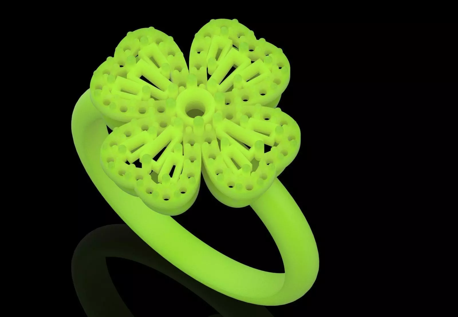 Rose Gold 3dm Ring Flower Design Diamonds and Ruby Model jr00211 3D print model_29