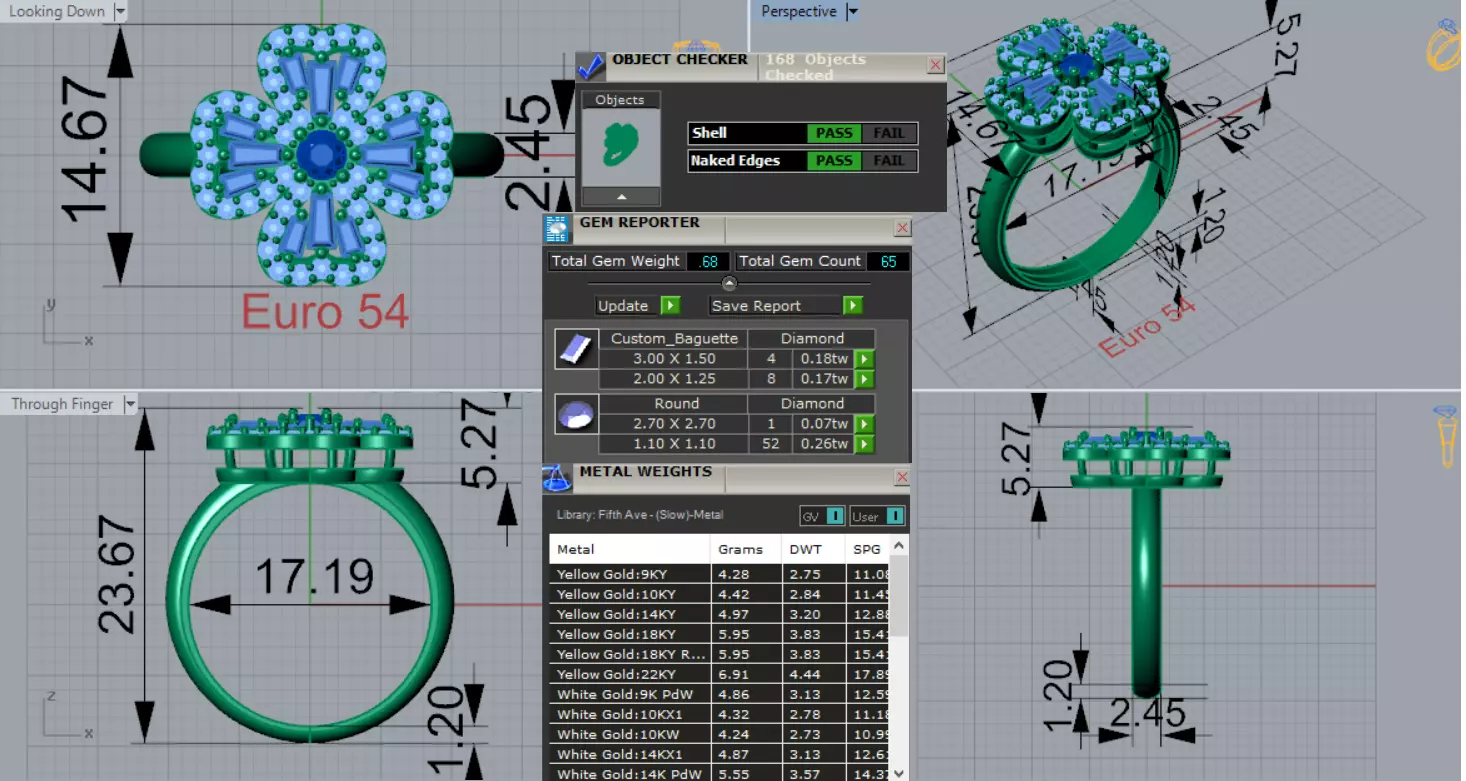 Rose Gold 3dm Ring Flower Design Diamonds and Ruby Model jr00211 3D print model_0