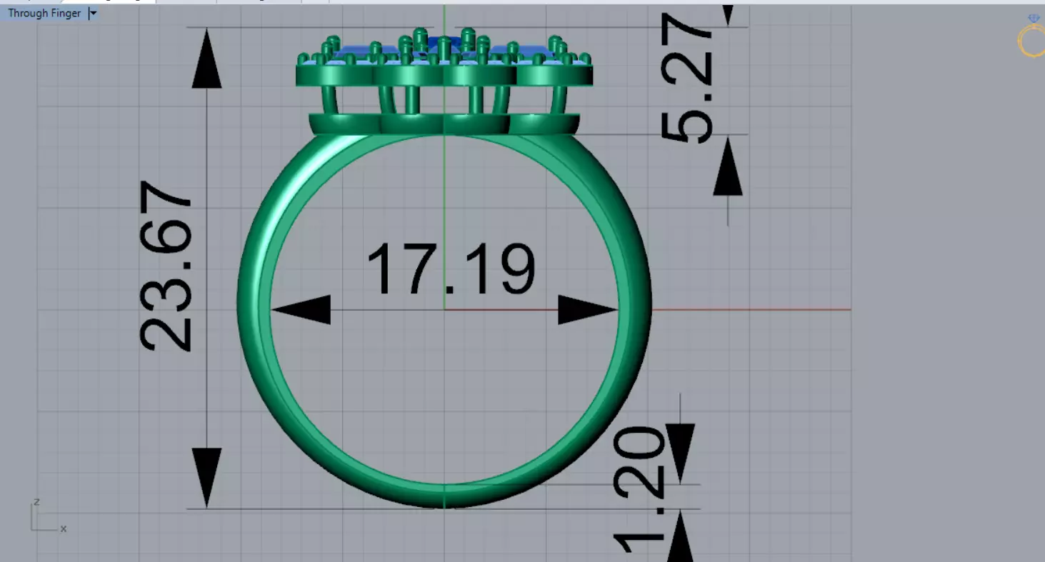 Rose Gold 3dm Ring Flower Design Diamonds and Ruby Model jr00211 3D print model_13
