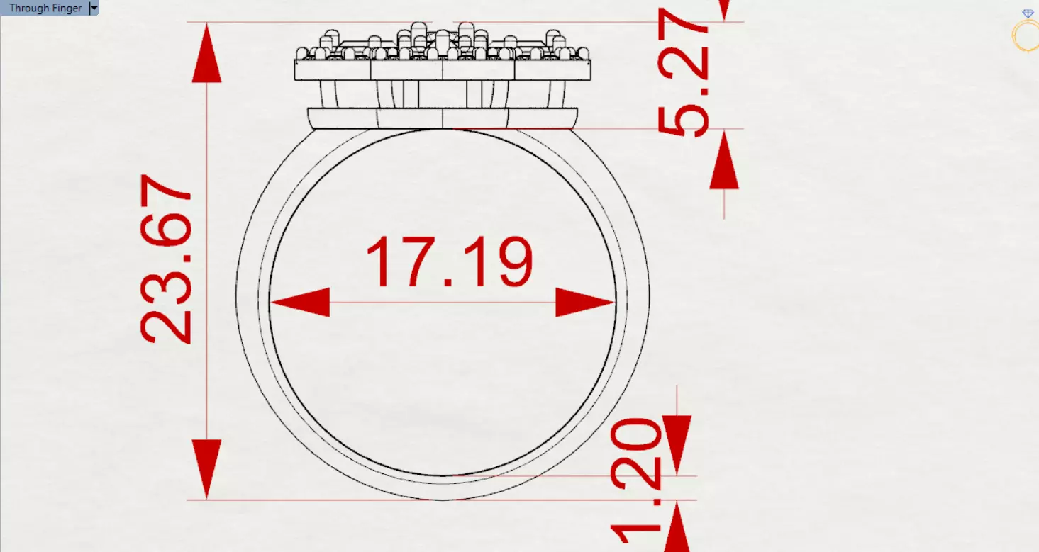 Rose Gold 3dm Ring Flower Design Diamonds and Ruby Model jr00211 3D print model_25