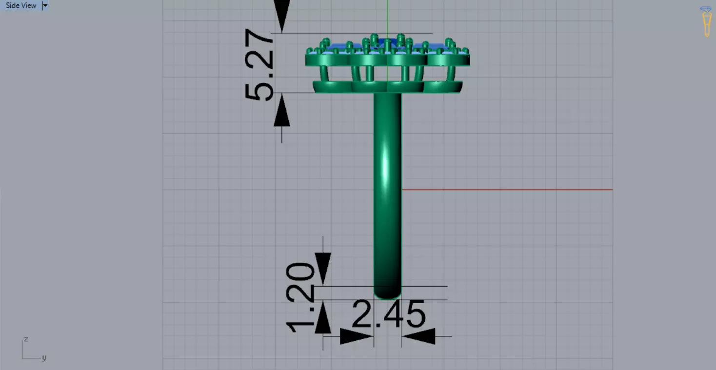 Rose Gold 3dm Ring Flower Design Diamonds and Ruby Model jr00211 3D print model_14