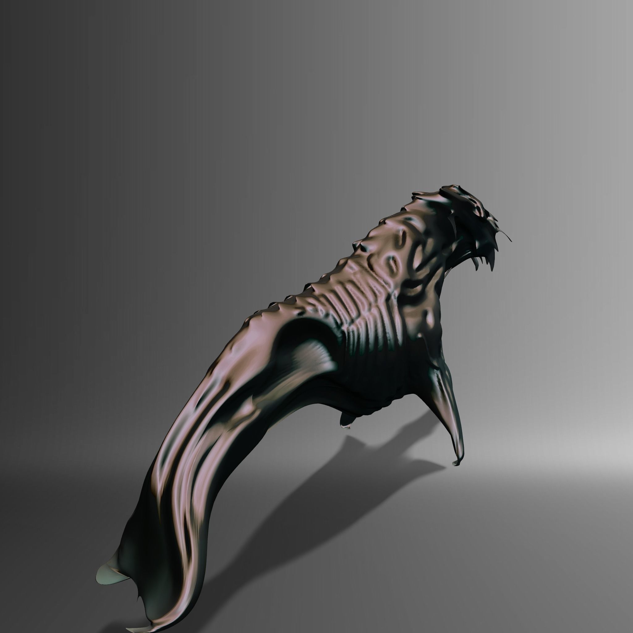 Disturbing Sea Creature Low-poly 3D model_1