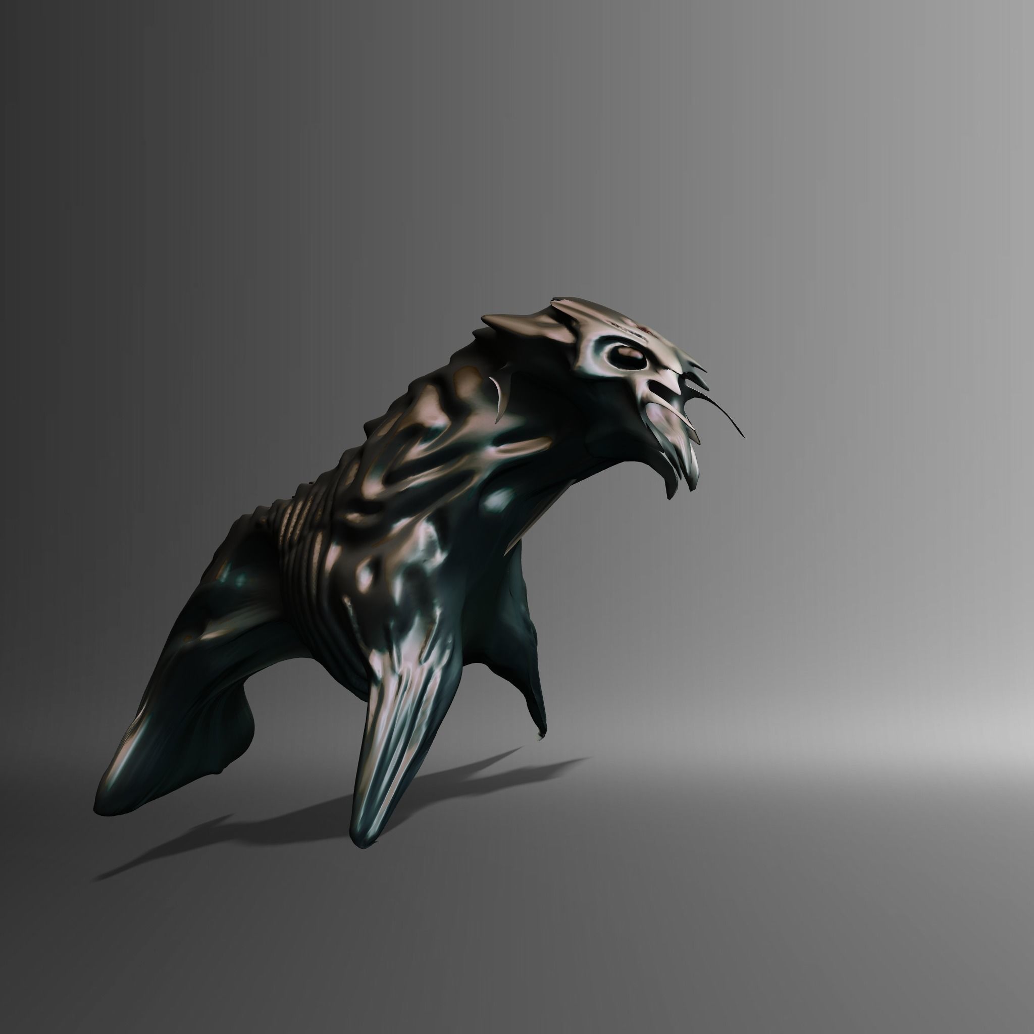Disturbing Sea Creature Low-poly 3D model_0
