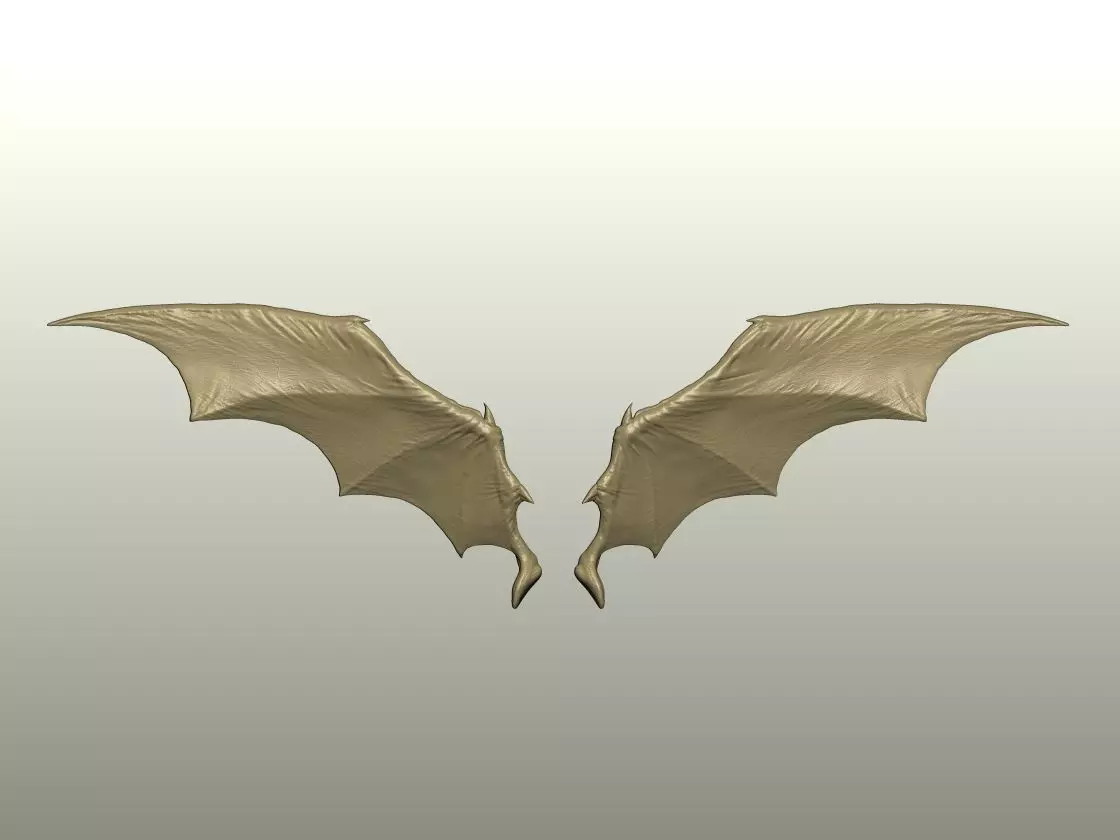 Fantasy Creature Wing 02 3D print model_2