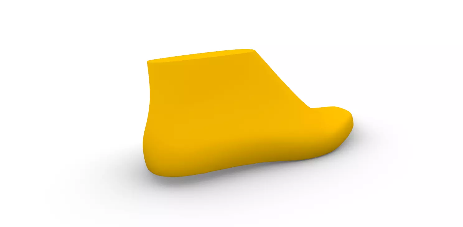 Female Shoe Last Thin Square Toe 3D print model_2