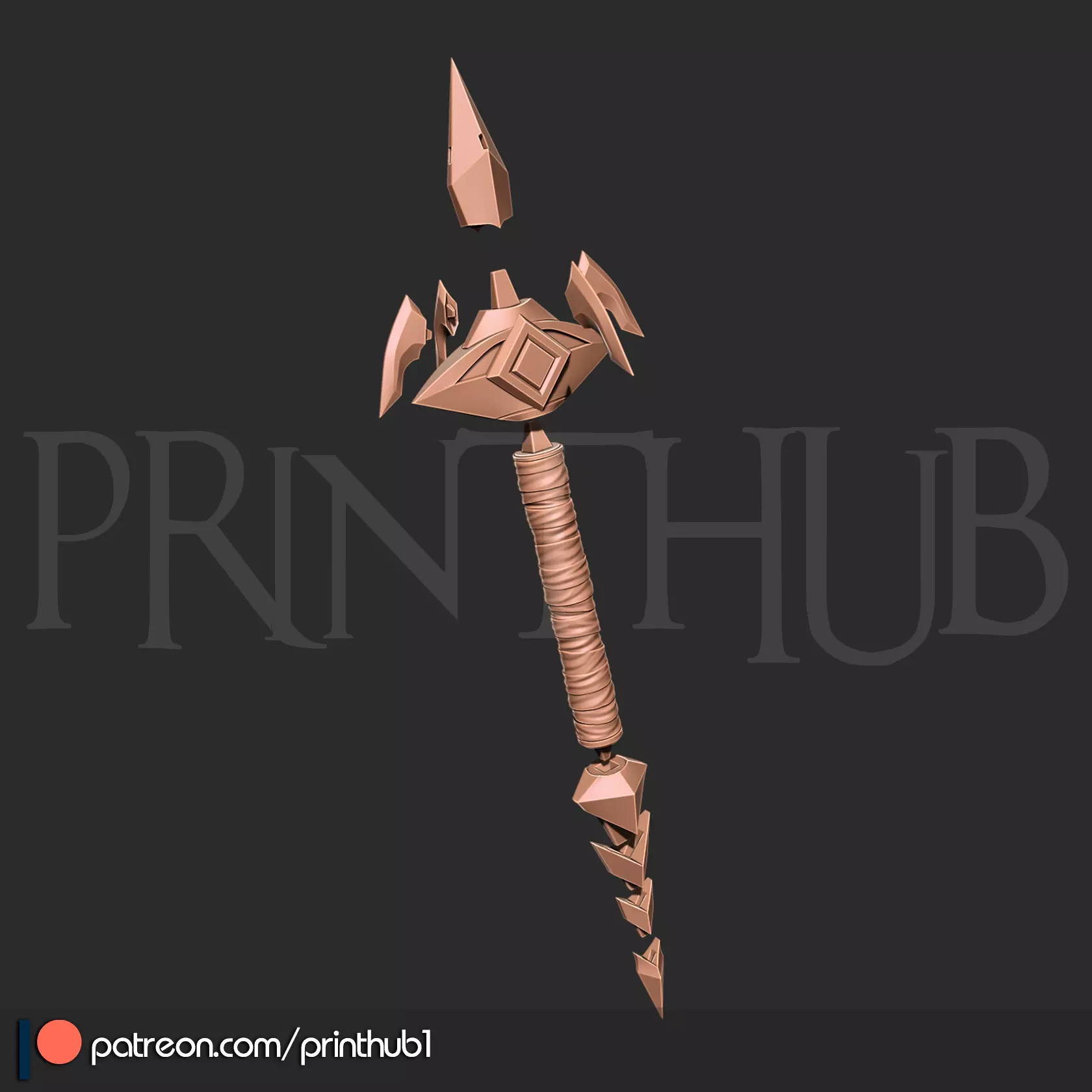 Combat Cross Vampire Killer from Castlevania Cosplay Prop 3D print model_7