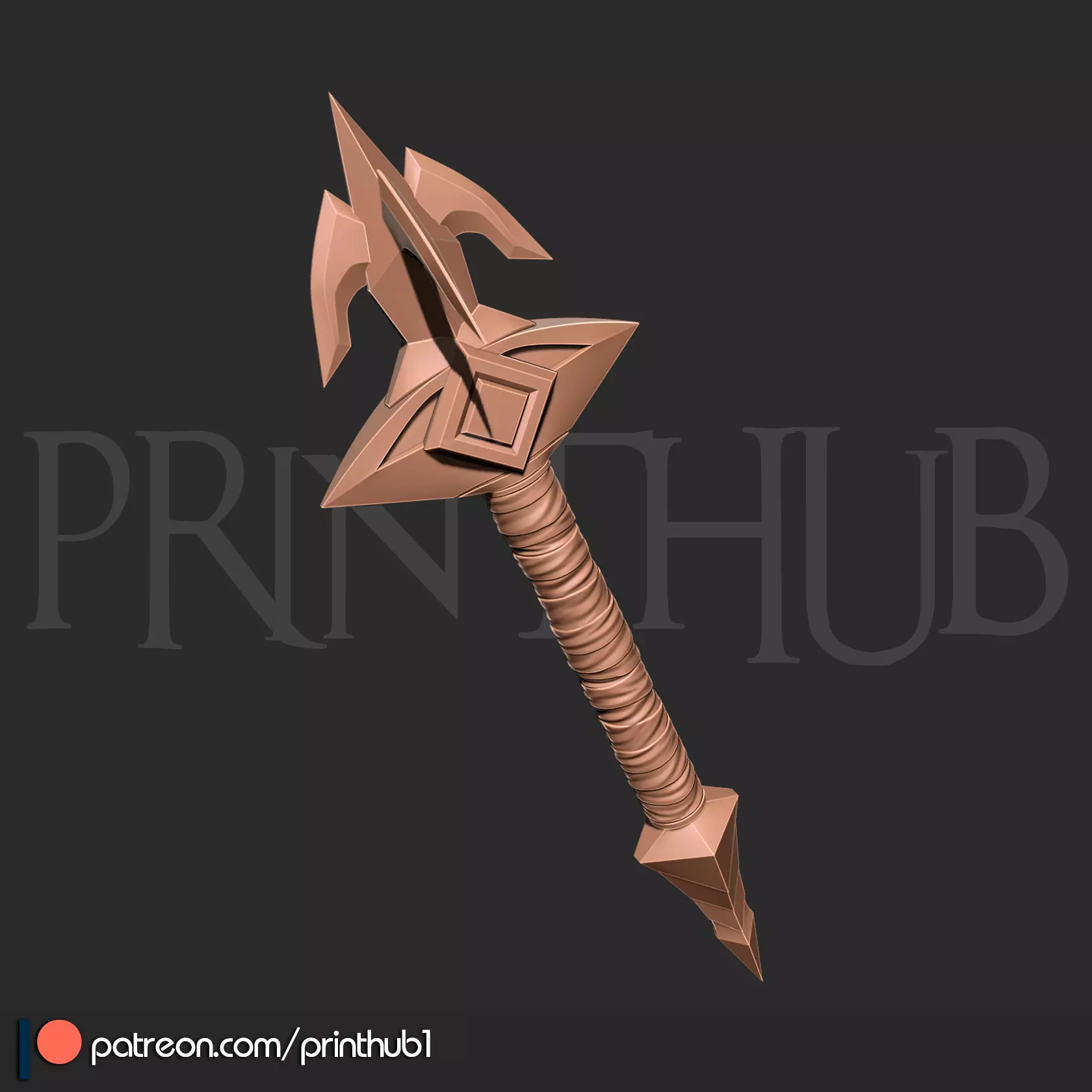 Combat Cross Vampire Killer from Castlevania Cosplay Prop 3D print model_3