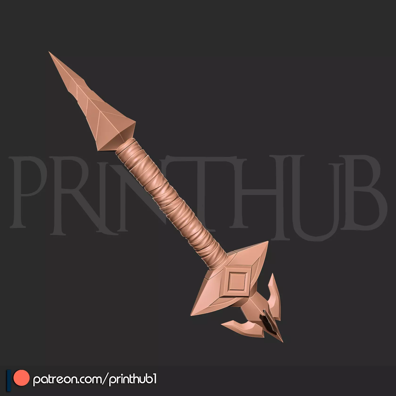 Combat Cross Vampire Killer from Castlevania Cosplay Prop 3D print model_4