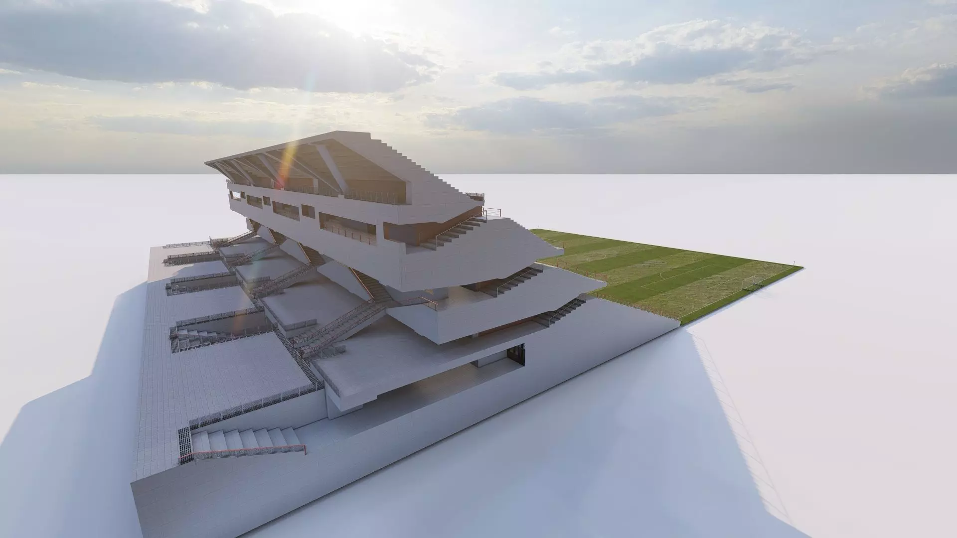 Football Stadium-American football 3D model_12