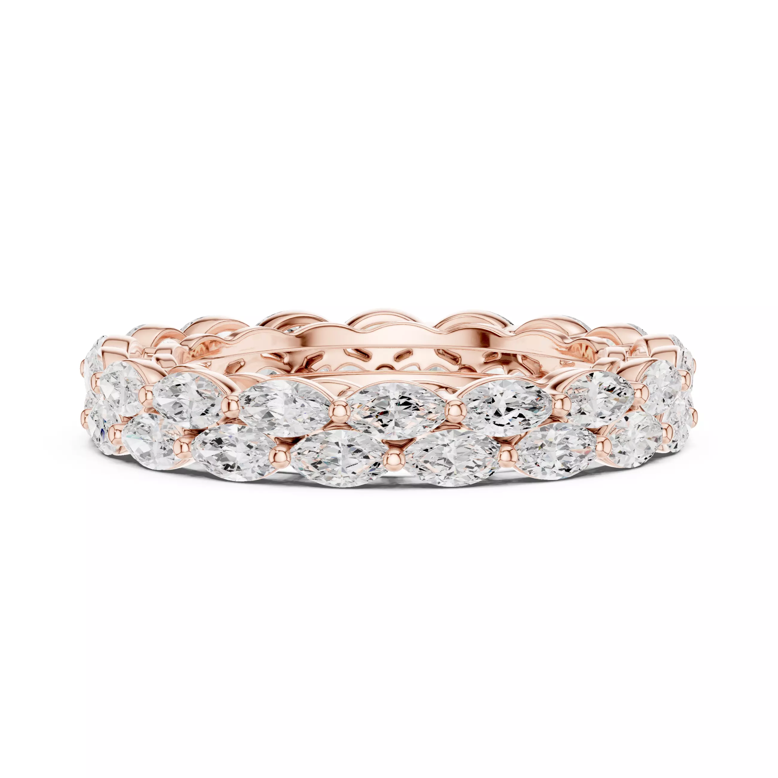 Marquise Cut Diamond Stacking Wedding Band 3DM STL Video 3D print model