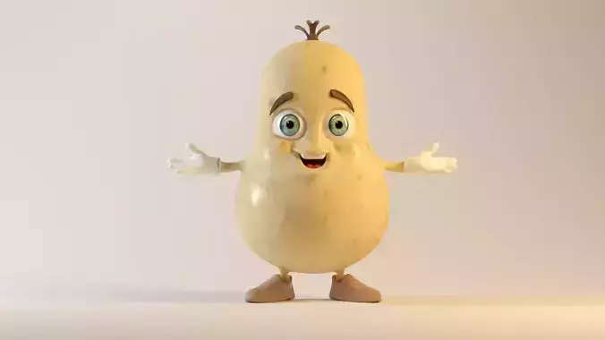 Potato Vegetable Character Mascot 3D Cartoon Potato
