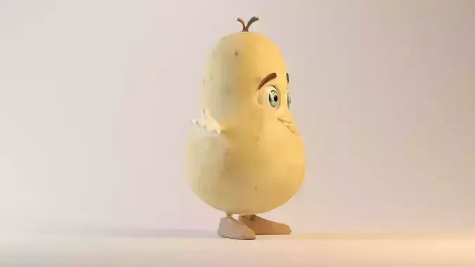 Potato Vegetable Character Mascot 3D Cartoon Potato Low-poly 3D model 2