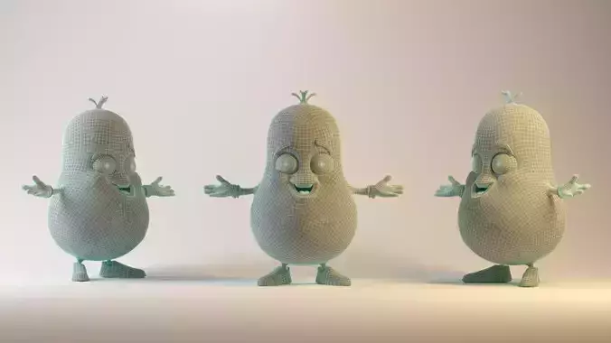 Potato Vegetable Character Mascot 3D Cartoon Potato Low-poly 3D model 7
