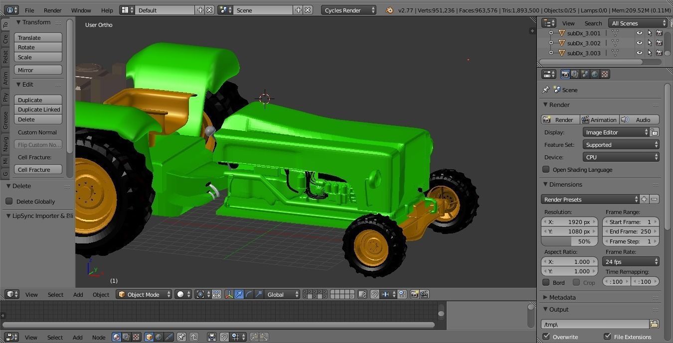 tractor claas Low-poly 3D model_4