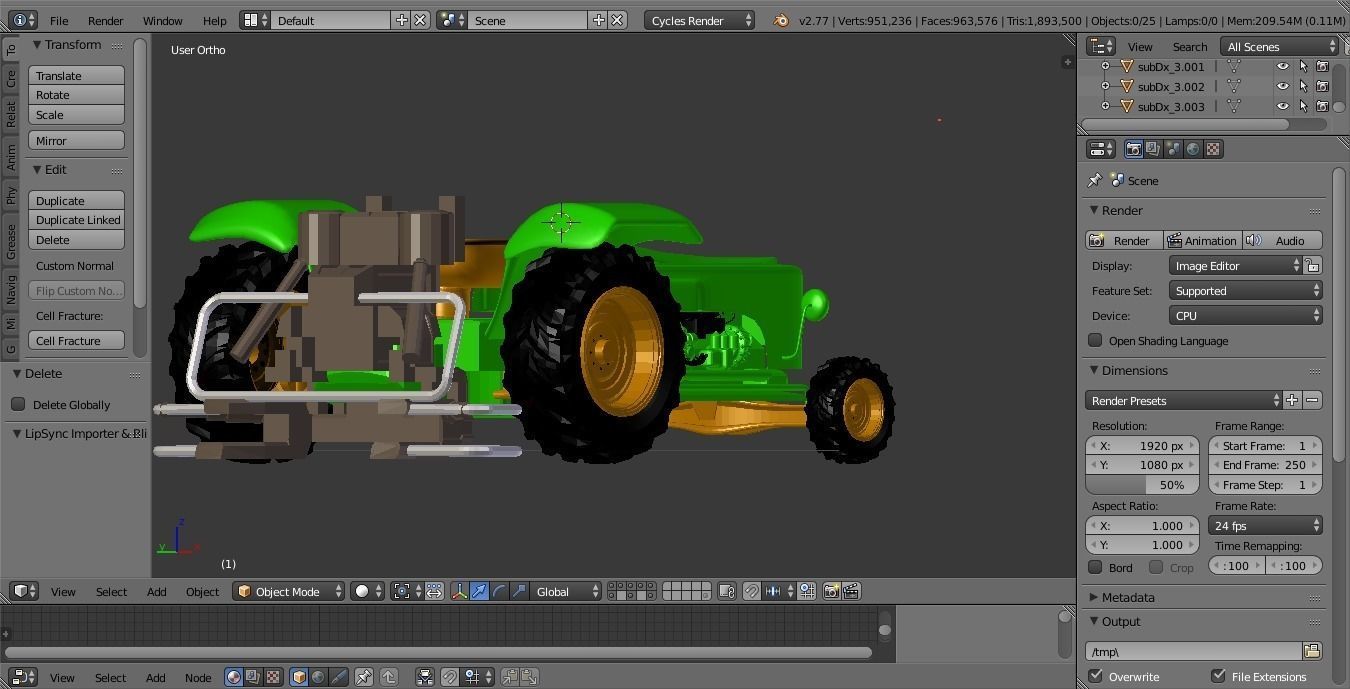 tractor claas Low-poly 3D model_3