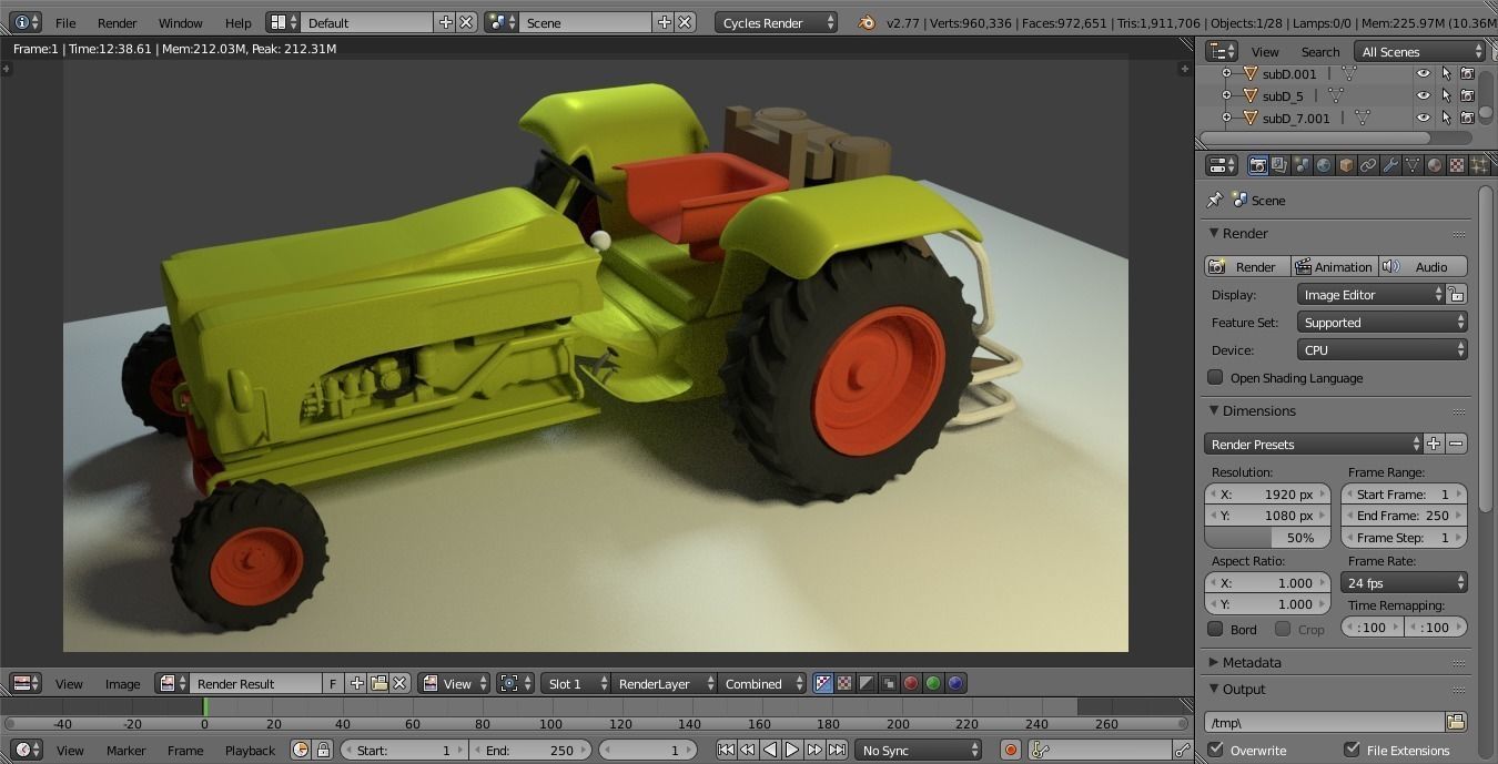 tractor claas Low-poly 3D model_1