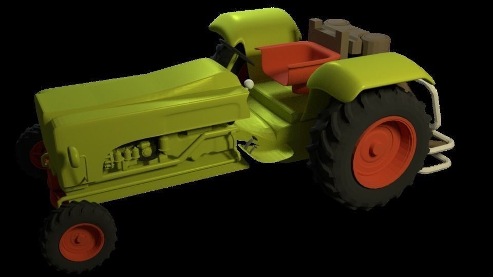 tractor claas Low-poly 3D model_0