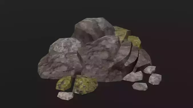 PSX - PS1 - Rocks Pack - Low Poly