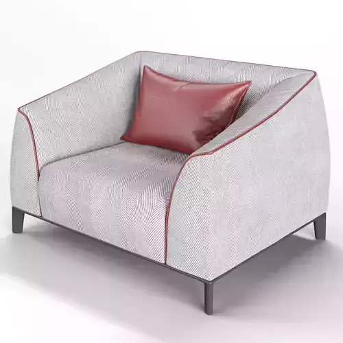 Singleton  Red and Gray Armchair