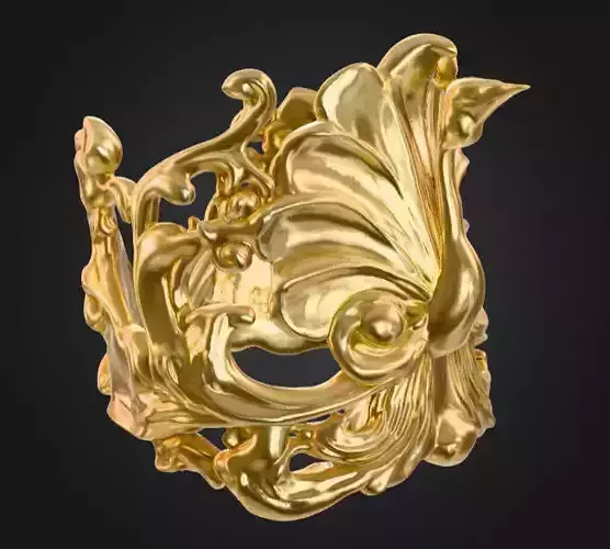 Golden Ornate Crown Low-poly 3D model