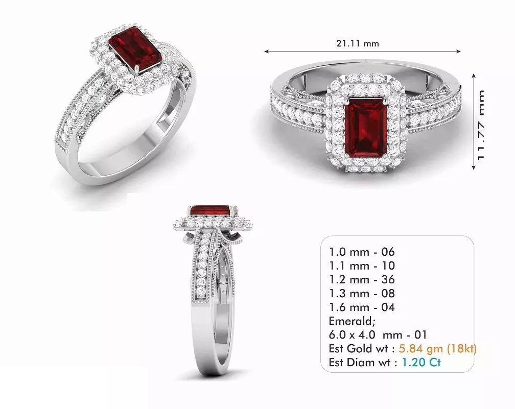 Diamond Wedding Ring 149 Free 3D print model