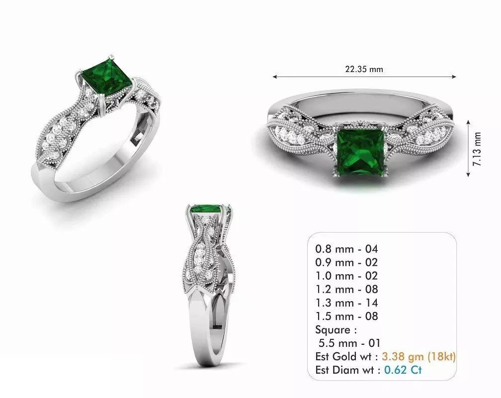 Diamond Wedding Ring 143 3D print model