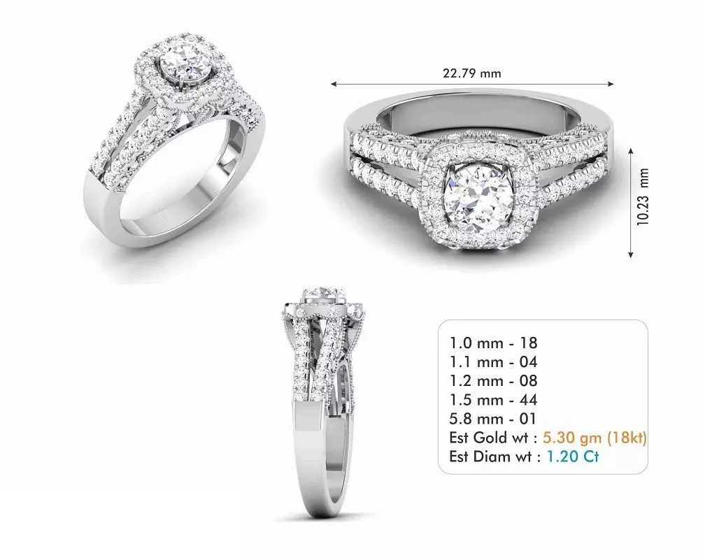 Diamond Wedding Ring 140 3D print model