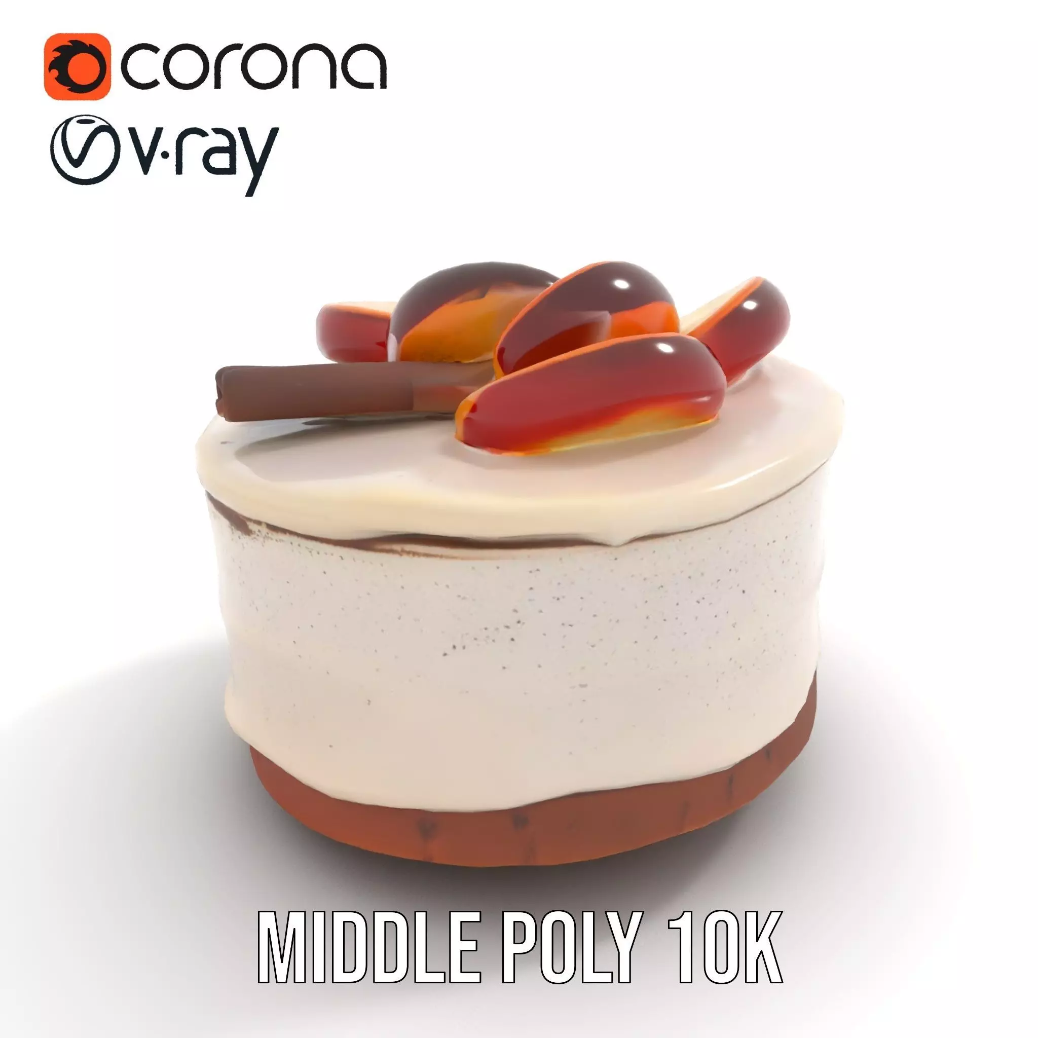 Delicious Cake Dessert model pack Low-poly 3D model_6