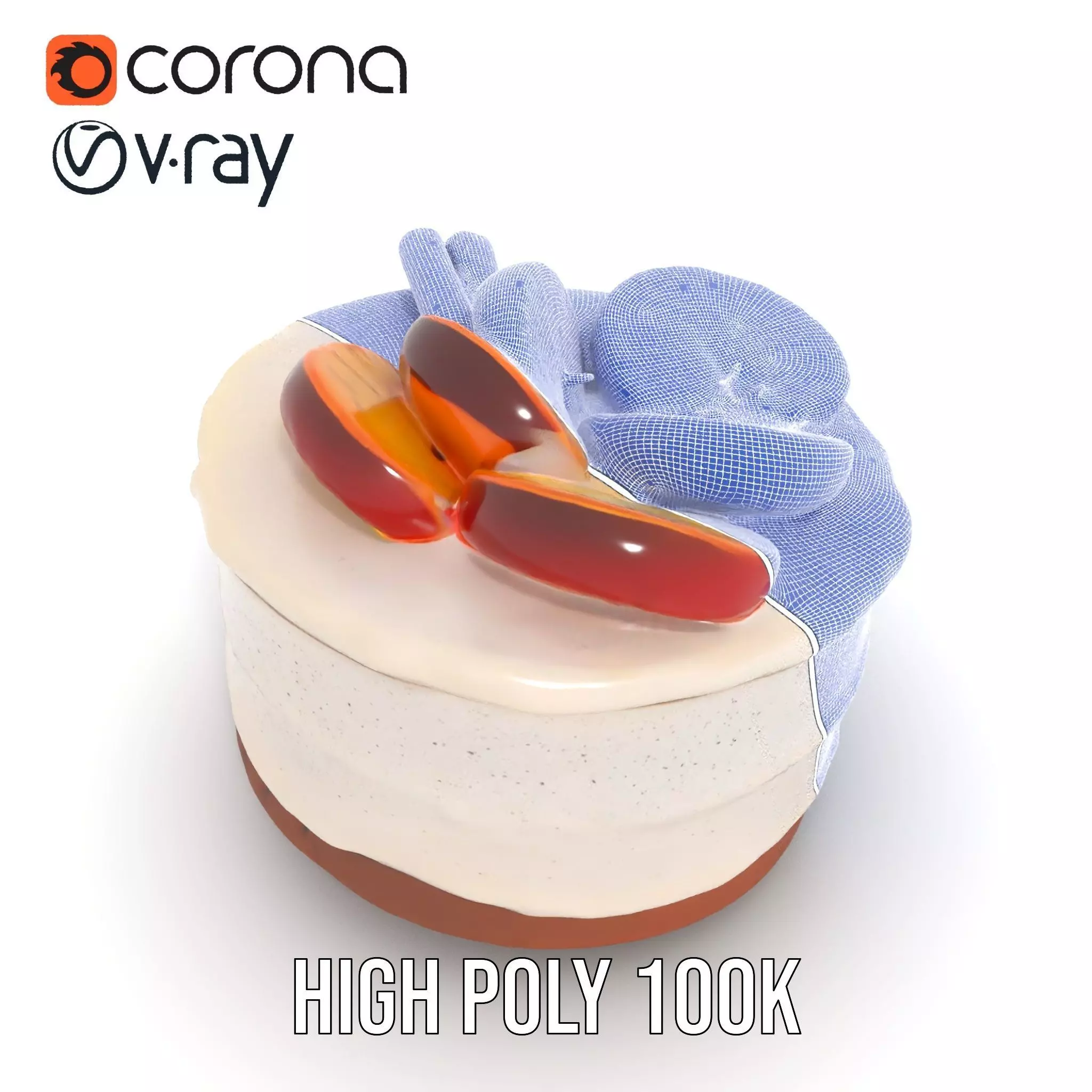 Delicious Cake Dessert model pack Low-poly 3D model_26