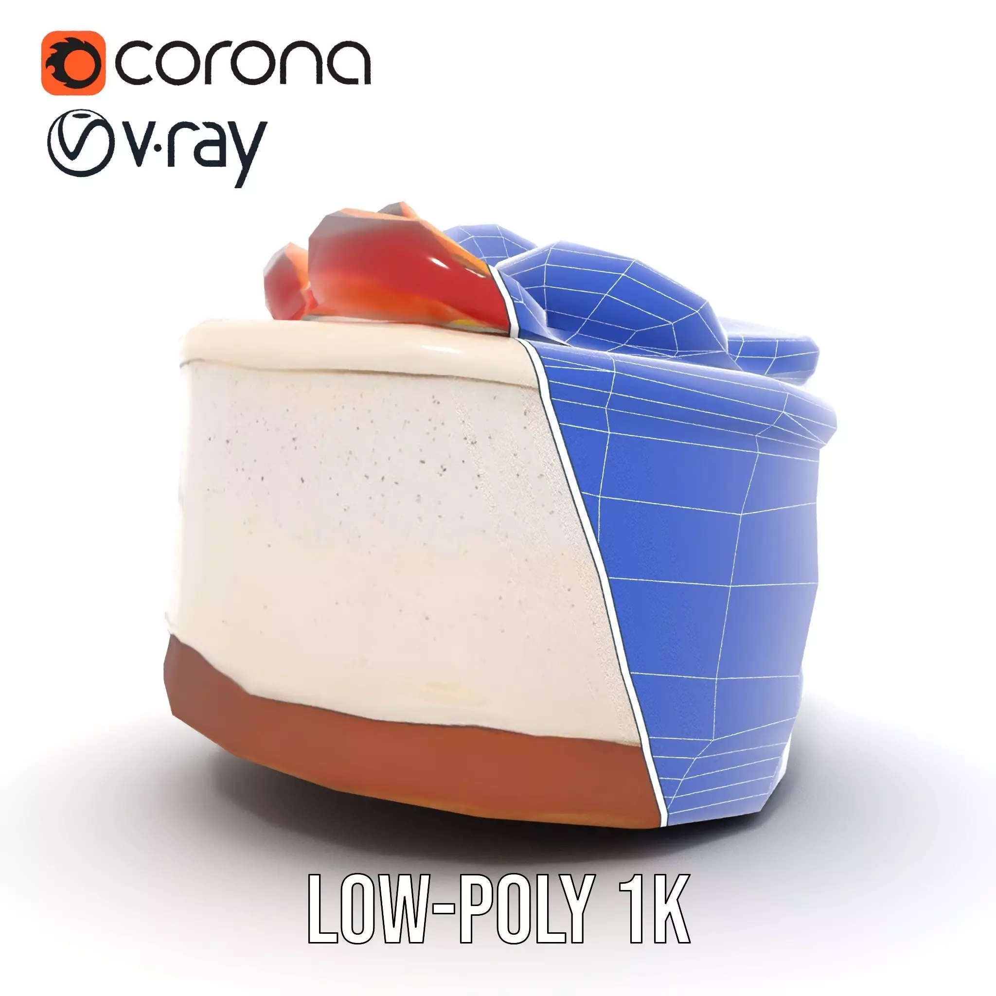 Delicious Cake Dessert model pack Low-poly 3D model_31