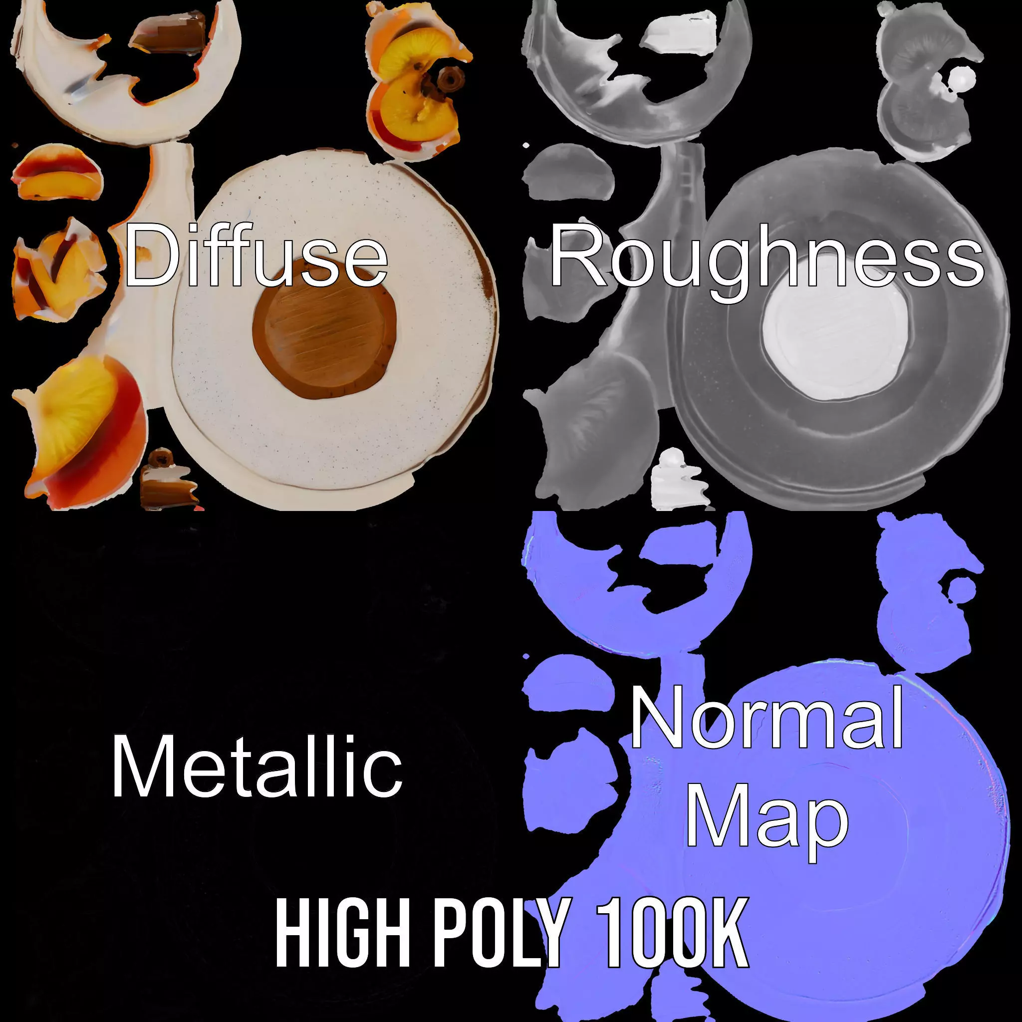 Delicious Cake Dessert model pack Low-poly 3D model_3