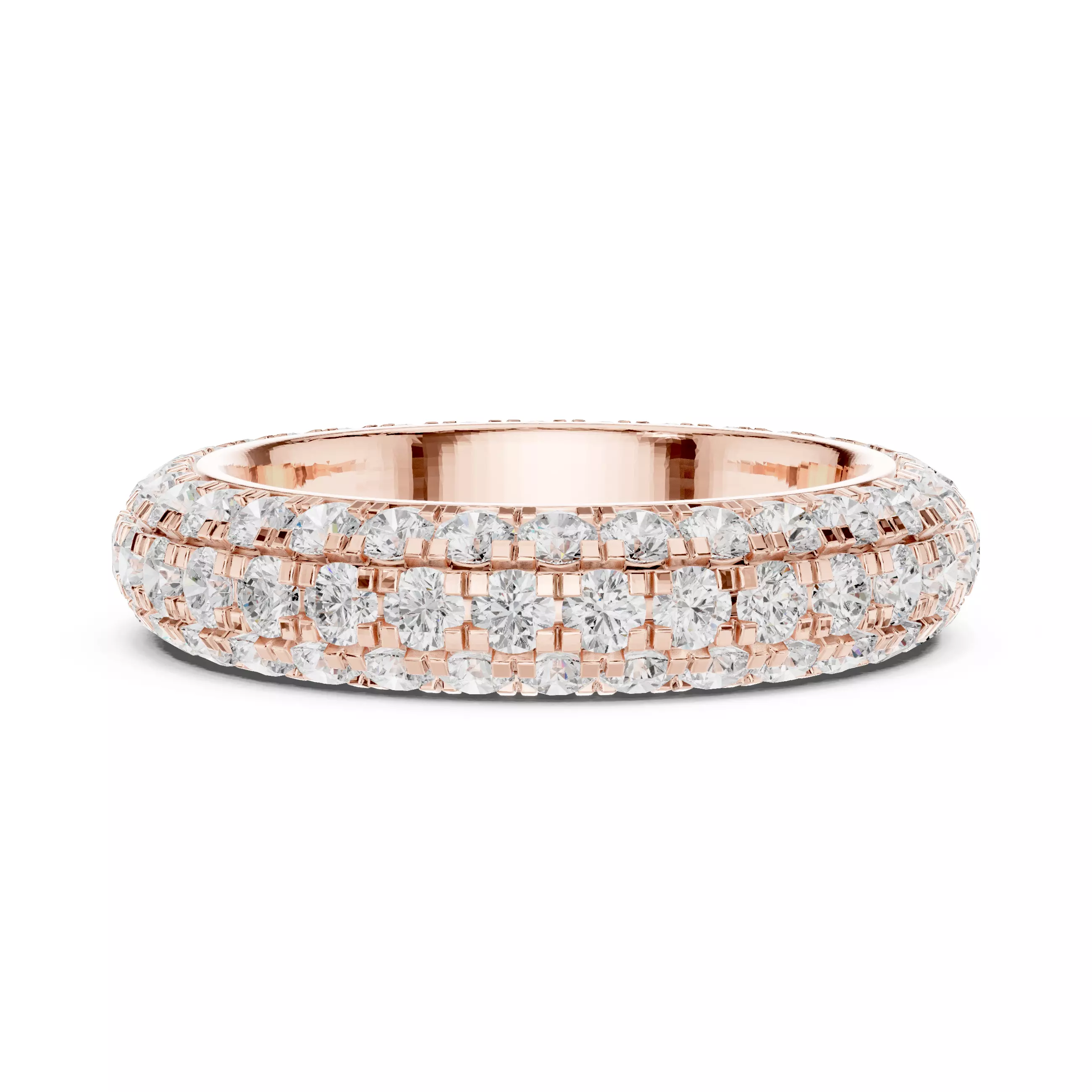 Round Cluster Diamond Stackable Wedding Band 3DM STL Video 3D print model