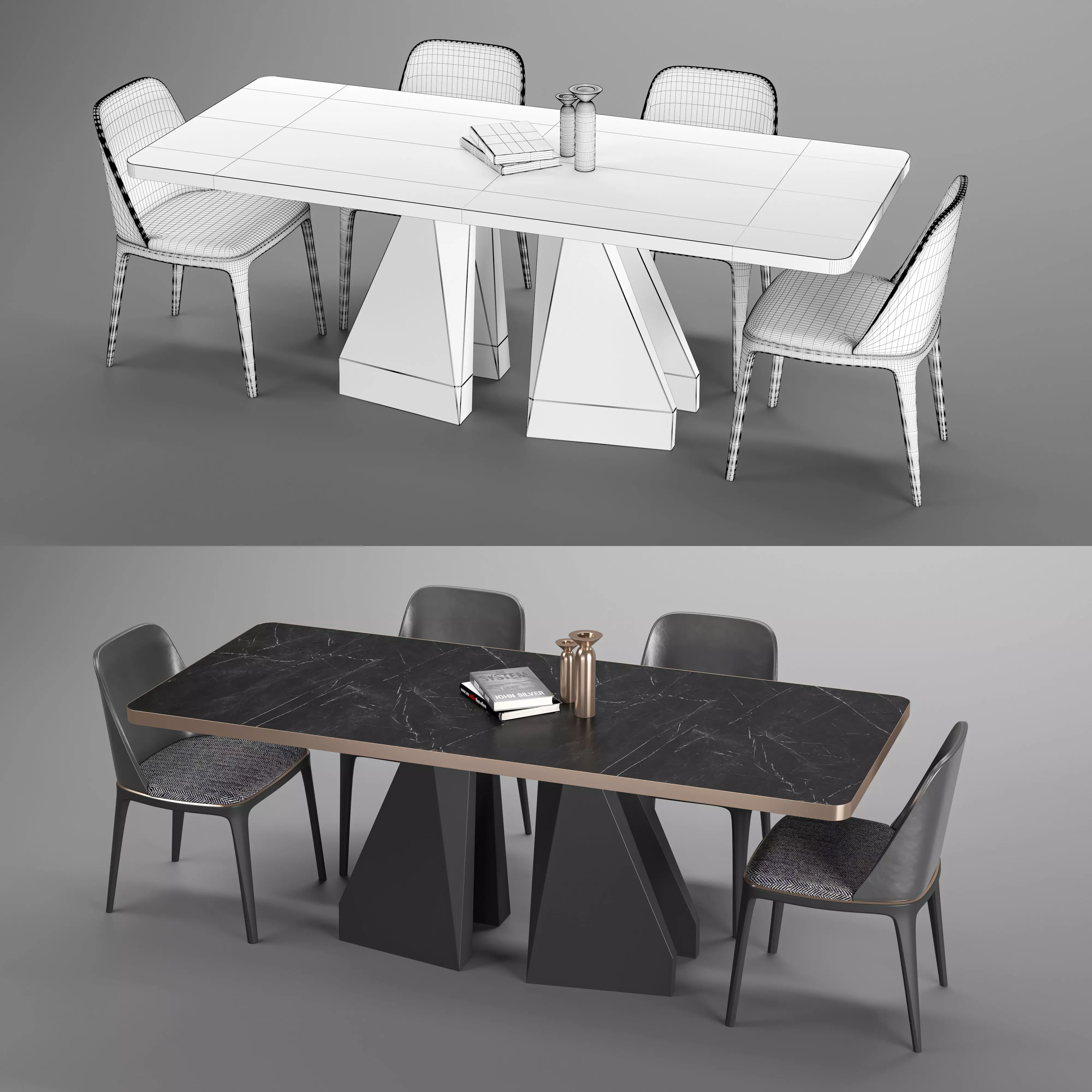 Luxury Ellitia Table Set 3D model_8