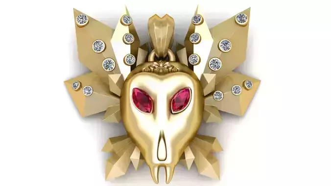  Golden Skull Moth Pendant